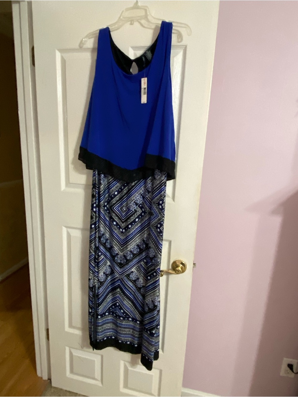 NWT!  New Directions Blue and Black Layered Maxi Dress